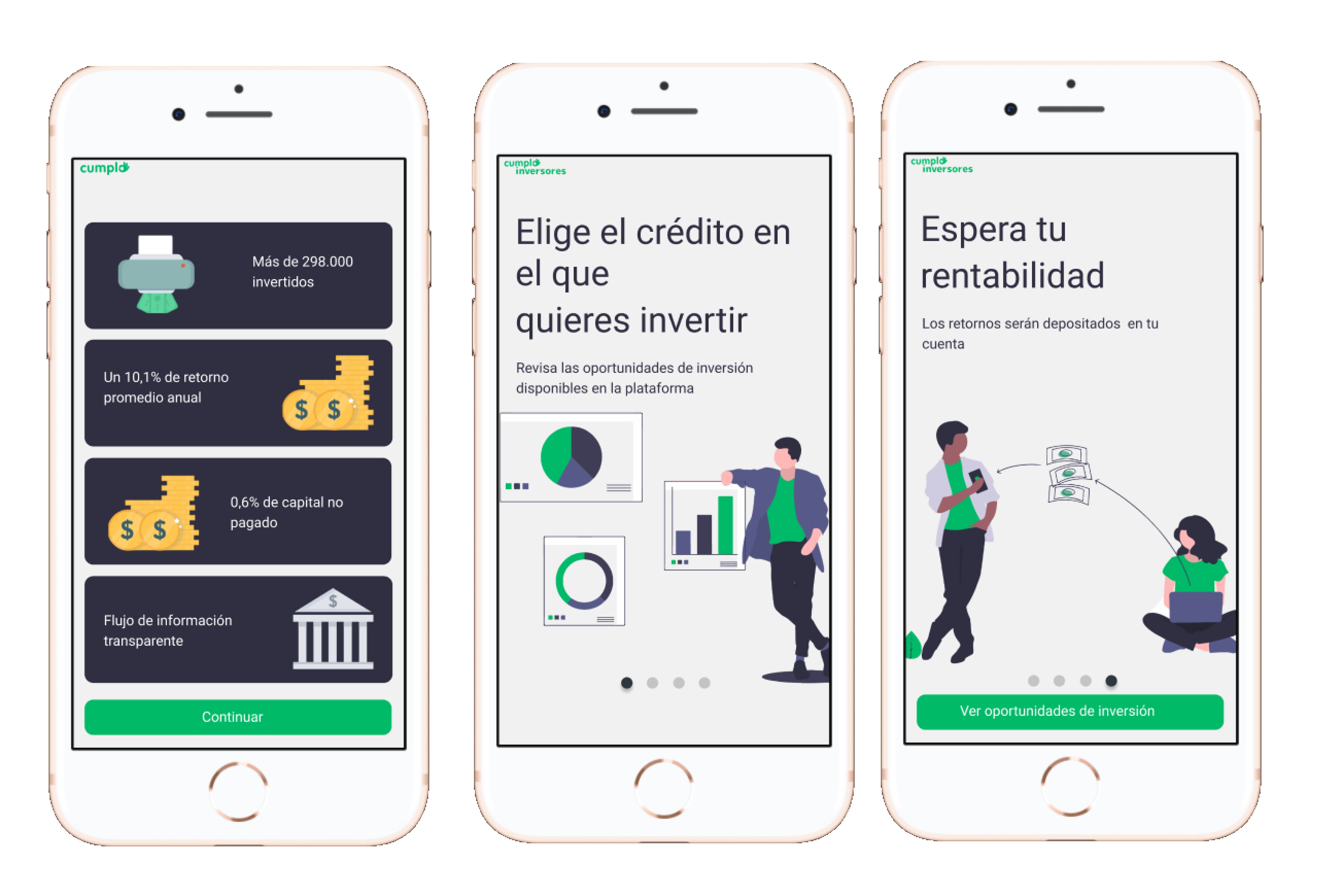 Pantalla de beneficios y tutorial